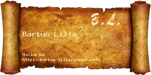 Bartus Lilla névjegykártya